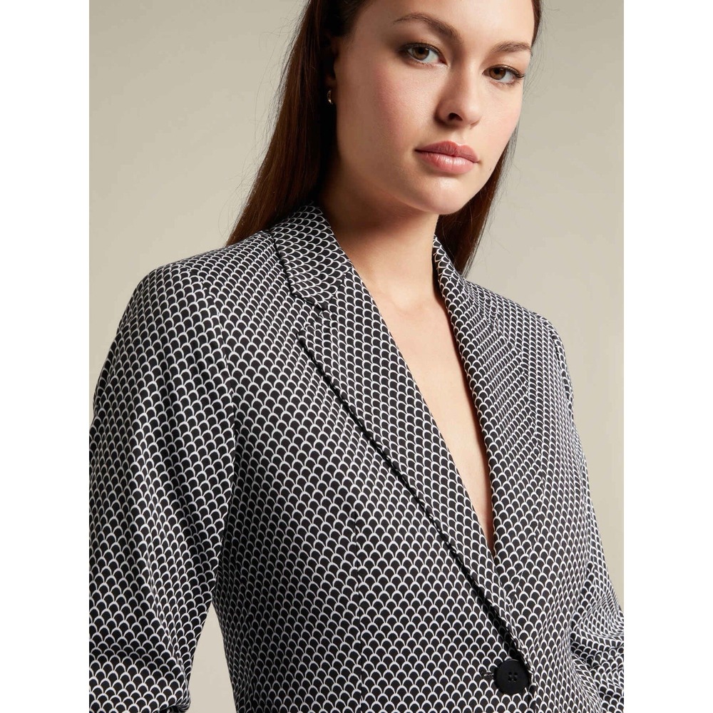 Elena Miro Black & White Geometric blazer. Single Breasted. Womens. Sz 10 - Picture 15 of 16